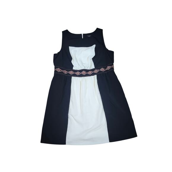 Luxology Lux II Colorblock Knee Length Dress 18W Aztec Embroidered Waist Grunge - Picture 1 of 9
